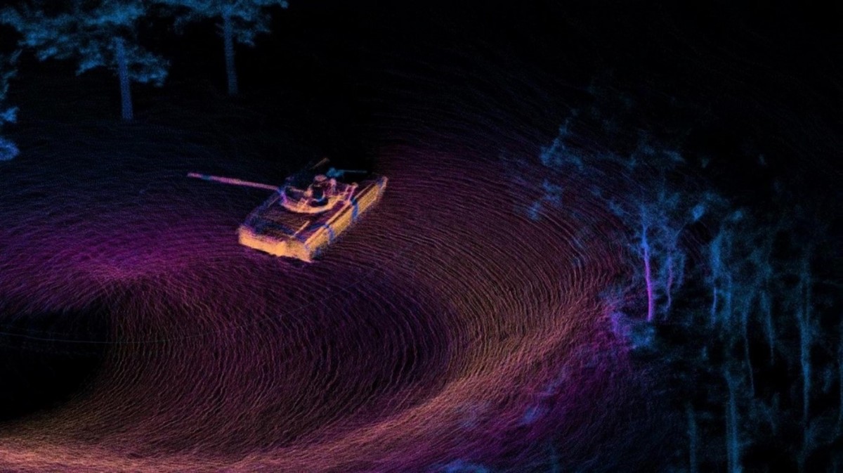 ENFIRE sees beyond human sight. Here is a partial section of a tank point cloud with colors rendered from ENFIRE technology. (Photo Credit: Project Manager Terrestrial Sensors)