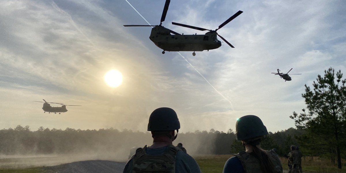 Army Ranger exercise viewed by members of last year's greening 