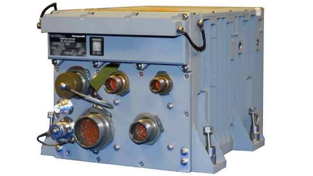 A product display of Project Manager Aviation Mission Systems Architecture's Enhanced Aviation Global Air Traffic Management Localizer Performance with Vertical Guidance EGI Military code, or "EAGLE-M", system. (Photo Credit: U.S. Army)